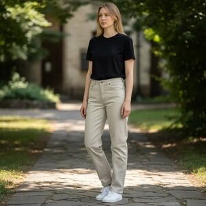 Liz Claiborne Classic Fit Beige Straight Leg Jeans Women's 10P